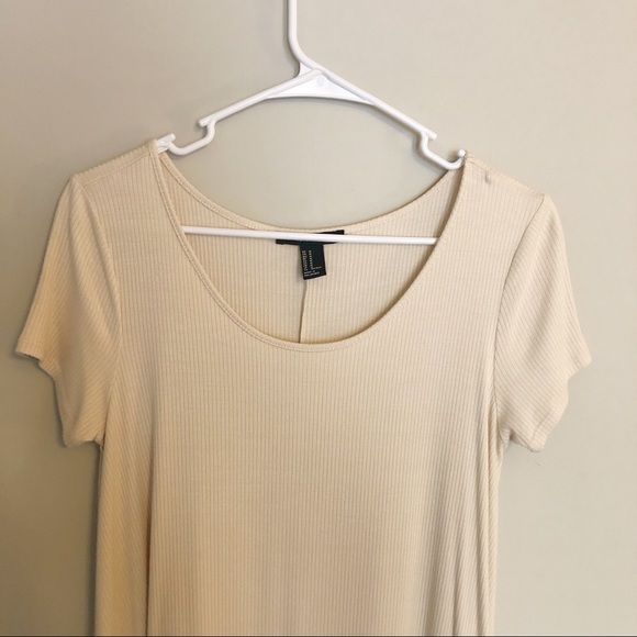 Forever 21 Ribbed T-Shirt Dress Cream - Picture 6 of 8